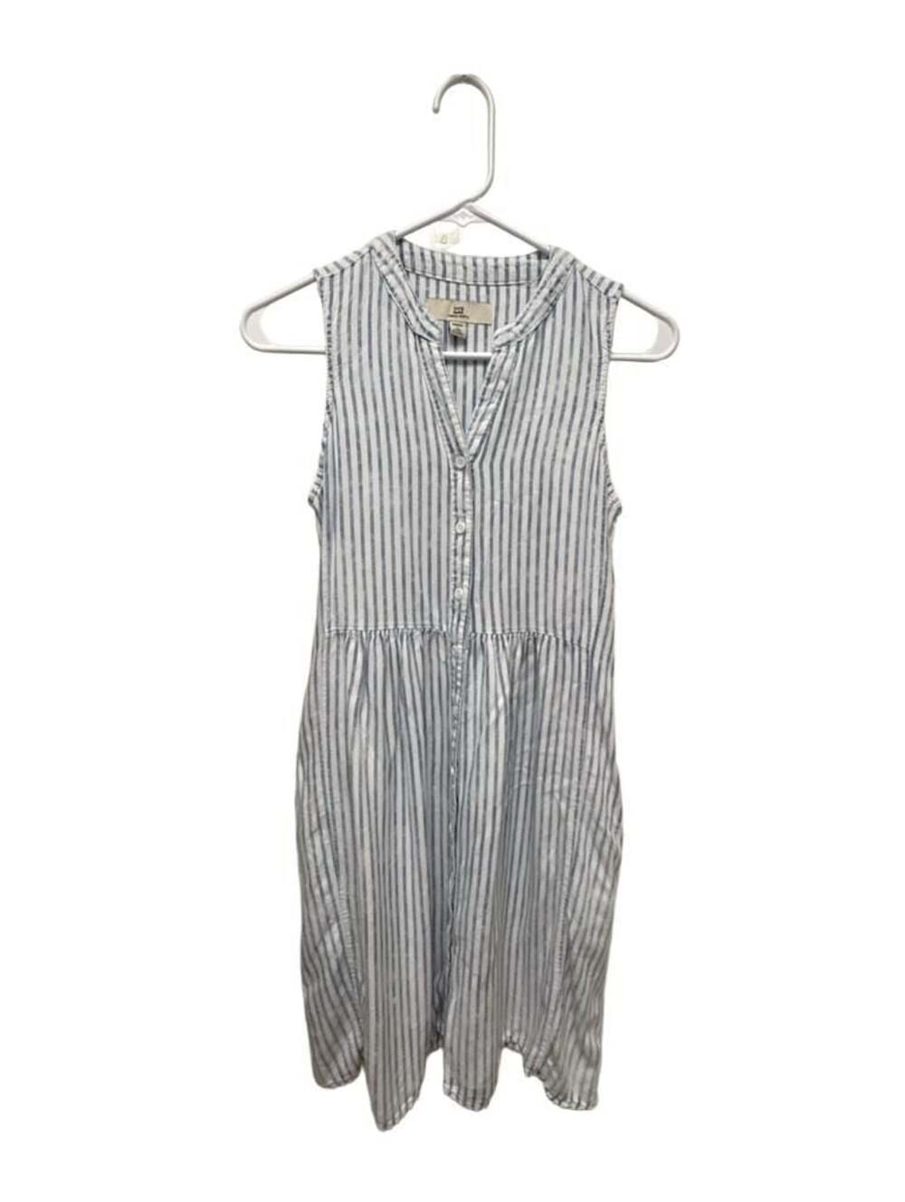 Thread & Supply Blue and White Striped Sleeveless Shirtdress Size XS